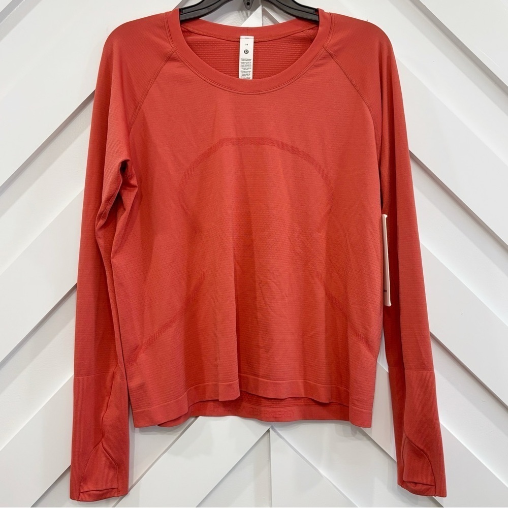 NWT Lululemon Swiftly Tech Long Sleeve Shirt *Race In Desert Red Size 14